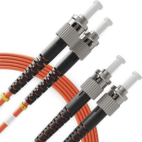 BEYONDTECH Jarretière Optique ST a ST OM2 Multimode Duplex (3 Mètres) - Cordon de Brassage Câble Fibre Optique UPC/UPC - 50/125 (LSZH)