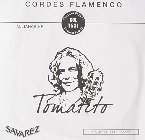 Savarez T53J High Tension Flamenco Fusion Gitarrensaiten – poliertes versilbertes Kupfer, 4. D, Einzelsaiten, 10 Stück