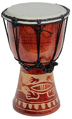 Mittelgroße 30cm Djembe Trommel Bongo Kinder Gecko Holz A3