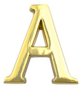 HUBER numero civico A in ottone 10 cm I numeri civici per casa & porta - targhette con numero civico in ottone nobile design 3D, lucido