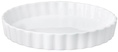 HIC Kitchen Round Quiche Dish, Fine Porcelain, 8-Inch