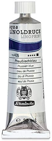 Schmincke – aqua-LINOLDRUCK - feinste Linoldruck-Farben, Preußischblau - 35 ml