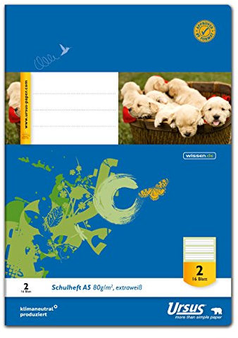 Ursus 040516002 Schulheft klimaneutrales extraweißes Qualitätspapier 10er Pack