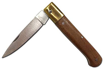 AUSONIA - 23029 COUTEAU DE POCHE MODÈLE CALABRAIS AVEC LAME EN ACIER INOX ET MANCHE EN BOIS DE 23 CM