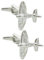 COLLAR AND CUFFS LONDON - HOCHWERTIGE Manschettenknöpfe mit GESCHENK BOX - Ikonische Klassische Spitfire Flugzeug - Stilvolle Messing - Silber Farbe