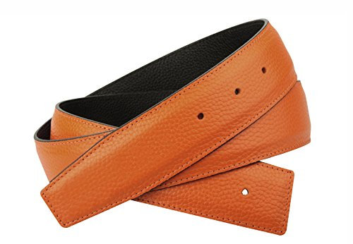 Erdi Ünver H Gürtel Orange Wendegürtel in echt Leder für Herren & Damen 32 mm Breiter (105 cm)