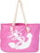 styleBREAKER XXL Strandtasche mit Anker Print | maritimer Look in Flechtoptik | Shopper Badetasche 57 x 33 x 32 cm, Farbe:Pink-Weiß