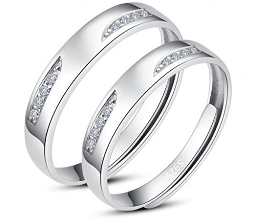 Unendlich U Fashion 925 Sterling Silber mit Platin Liebe Augen Zirkonia Vestellbar Herren Ring Verlobungsringe Trauringe Eheringe