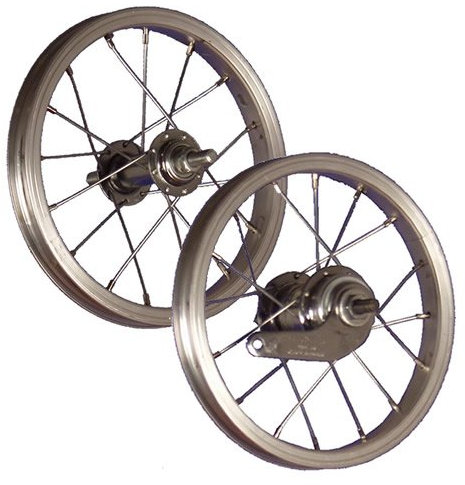12/12,5 Zoll Laufradsatz Aluminiumfelge 1 Gang Rücktrittbremse Silber