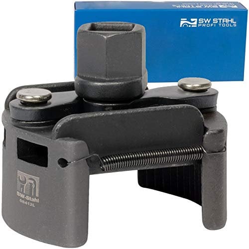 SW-Stahl 08411L Ölfilterschlüssel, 60-80 mm I Ölfilter Werkzeug verstellbar 1/2 Zoll | Sechskant | Selbstspannend | Für Auto, Motorrad, LKW | Rechts- & Linkslauf | Ratschen-kompatibel