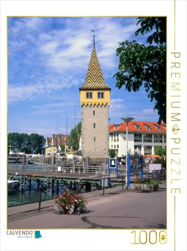 CALVENDO Puzzle Mangturm im Hafen von Lindau | 1000 Teile Lege-Größe 48 x 64 cm Foto-Puzzle für glückliche Stunden