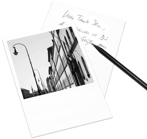 10er-Set Postkarte München im Polaroid-Look - DIN A6 Hochformat - Motiv: Ludwigstrasse