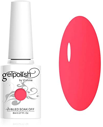 Vishine Vernis à ongles 8ml Semi-permanent Soak-off UV LED Nail Art Manucure Base Top Coat Firebrick #1557