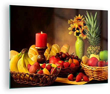ARTTOR Bilder auf Glas 70x50cm Wandbild Glasdruck Küche - 0462