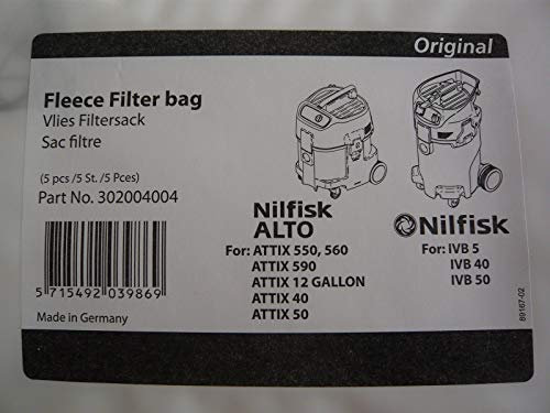 Nilfisk 302004004 WAP Vlies Filtersack Staubsaugerbeutel für ALTO, Attix, IVB