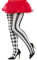 Smiffys Collant arlequin grande taille, blanc et noir