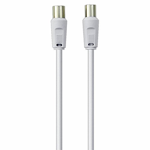 Belkin F3Y054BF1M-WHT- Cable coaxial (1 m, 75db, Macho/Hembra, RCA), Blanco