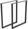 CM Furniture Patas Rectangulares Negro Mesa Estructura Acero 2X Patas de Meubles Acero Industrial Cuadradas 2 Piezas Altura 43 cm Patas de la Mesa de Café del Banco del Salon Loft Design 43x30 cm