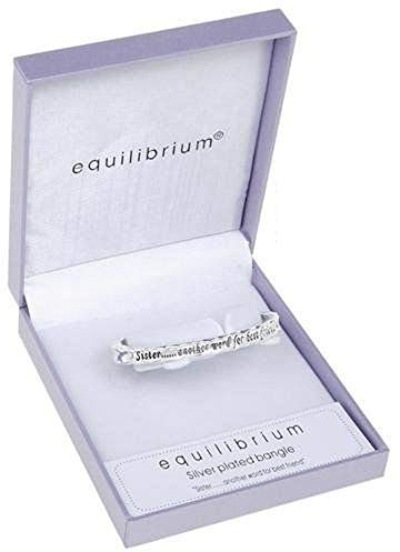 equilibrium Silver Plated Bangle - Sister..Another Word for Best Friend