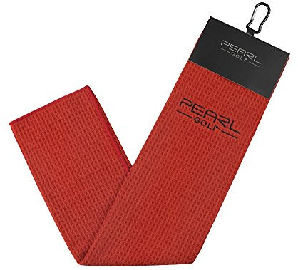 PearlGolf Waffle Towel - Microfaser-Golfhandtuch, Rot