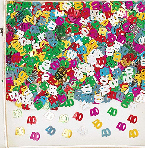 Amscan INT37140-90 - Konfetti 40, Folie, 14 g, Streudeko, Tischdekoration, Geburtstag