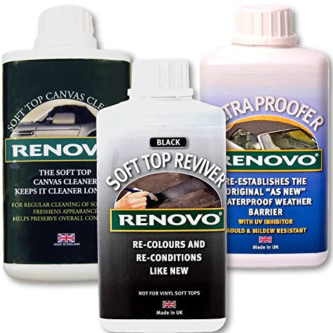 Renovo Ren-KIT2 Triple-Washer-Kit Enthält weiches Top Erneuerer/Soft Top Ultra Proofer/Soft Top Cleaner, Canvas Schwarz