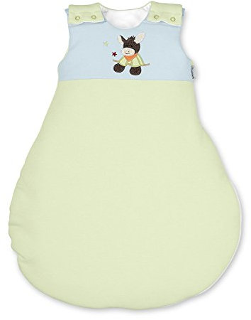 Sterntaler Schlafsack für Babys, Reißverschluss und Knöpfe, Größe: 50/56, Emmi, Grün/Blau