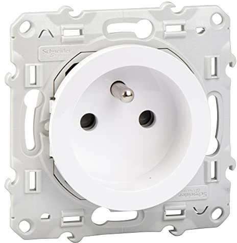 Schneider Electric - Odace, prise de courant 2P+T Blanc, à vis, connexion à vis - S520039