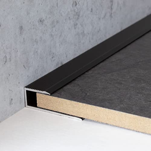 3 Meter (3 x 1 m) Einschubprofil für Laminat, 8,5 mm Einfasshöhe, Alu eloxiert, gebohrt, Farbe: Bronze Dunkel