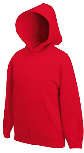 Fruit of the Loom Unisex Kids Premium Hooded Sweat, Red, 14-15 Years (Manufacturer Size:36)