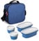 TATAY Urban Food Dots Bolsa térmica Porta Alimentos con herméticos incluidos, Tela, Azul, 22.5 x 10 x 22 cm