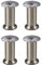 Gedotec Design Möbelfuß höhen-verstelllbar Sockelfuß Edelstahl-Optik - Vera | Moderner Sofafuß rund mit Höhe 85 mm | Kastenfuß mit Platte | 4 Stück - Moderner Metall Schrank-Fuß für Kommoden & Sofas
