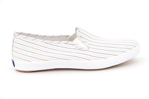 Keds – Champion Canvas, Sneaker für Herren, Weiß gestreift Blau / Rot, - Weiß, Blau, Rot. - Größe: 44 EU
