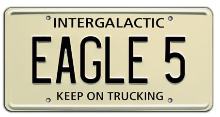Celebrity Machines Spaceballs | EAGLE 5 | Metal Stamped License Plate