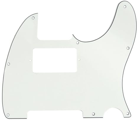 Musiclily Pro 8 Hole TL Guitar Pickguard Humbucker HH 3Ply Aged White | for USA/Mexican Made Fender Standard Tele Modern Style