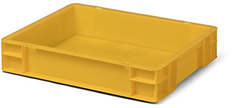 Euro-Stapelkasten Höhe 75 mm, LxB =400x300 mm, Wände u. Boden geschlossen, 7 Liter, aus PP, Farbe gelb