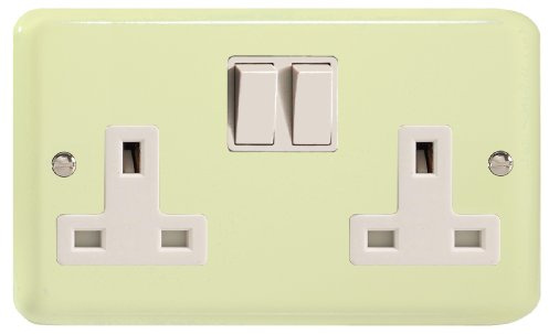 Varilight 2-Gang 13A Double Pole Switched Socket White Chocolate