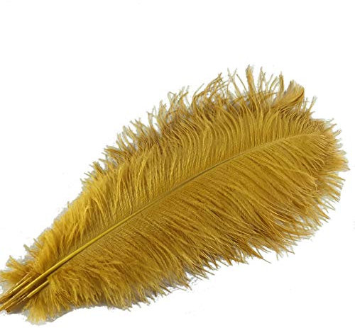 Sowder 5pcs Strauß-Federn 16-18inch (40-45cm) für Haupthochzeits-Dekoration(goldfarben)