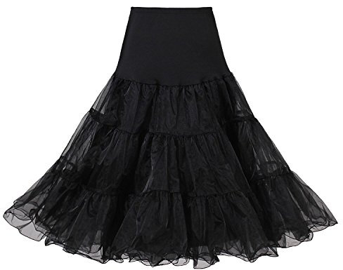 HIMRY Reifrock/Unterrock/Petticoat/Wedding Bridal Petticoat für Wedding Kleid Ballkleid Abendkleid Brautkleid, Size N (Normale), für Gr.34 bis Gr.44, Schwarz, KXB0007 Black