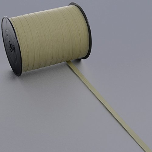 Deko und Band Wetterfestes Polyband mit Holzmaserung - Ecru - 7 mm - 250 m Rolle - 27