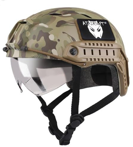 ATAIRSOFT Airsoft Taktisch Kampf Paintball Schnell Bj Typ Helm Mit Schutzbrille MC