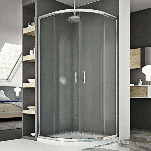 Idralite Junior Rundduschkabine 90x90 cm H185 Strukturglas