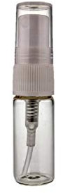 Small Glass Bottle White Spray Empty Refillable Travel/Sample Perfume Aftershave Atomizer, 3.3ml. Funnel Included