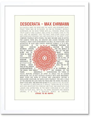 Wee Blue Coo QUOTE DESIDERATA MANDALA EHRMANN TYPOGRAPHY FRAMED ART PRINT F97X13483