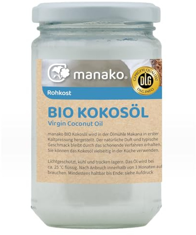manako BIO Kokosöl/ Kokosfett, nativ kaltgepresst, 250 ml Glas