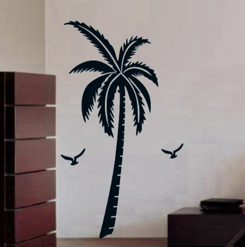 Great Tattoos Wandaufkleber Wandtattoo Wandsticker Wanddekos Wallsticker Baum Kokospalme KT131