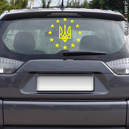 Aufkleber/Sticker Ukrainische Streitkräfte Europa Abzeichen Fiktiv 10x10cm #A419