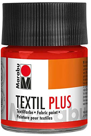 Marabu Tarro Textil Plus, Pintura, Bermellón Claro, 50 ml (Pack of 1), 50