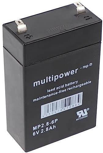 Multipower MP2.8-6 Akku PB Blei, 6V 2800mAh, Anschluss 4,8mm