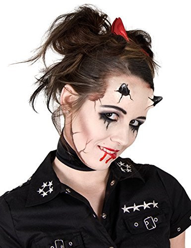 Monster Halloween Hörner Latex Applikation - hautfarben